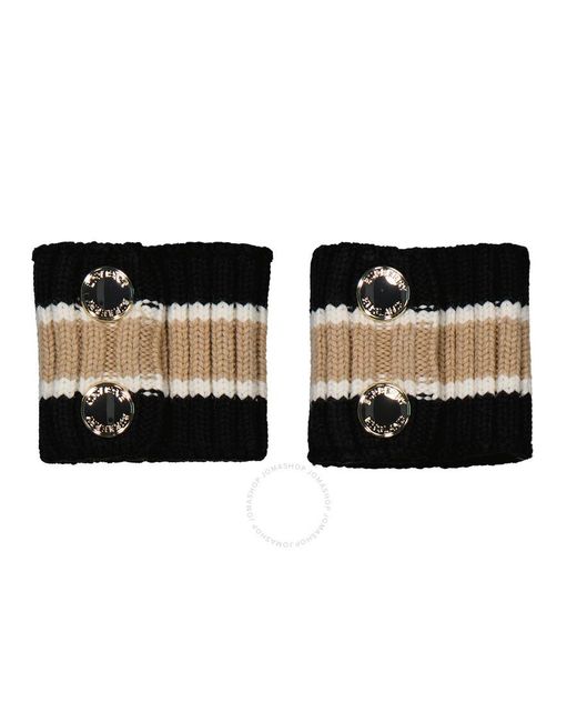Burberry Black Rib Knit Technical Wool Cuffs