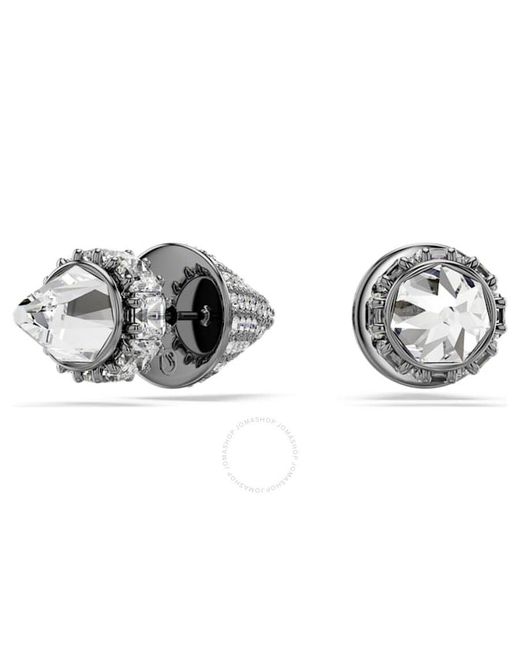 Swarovski Metallic Sublima Ruthenium Plated Spike Stud Earrings