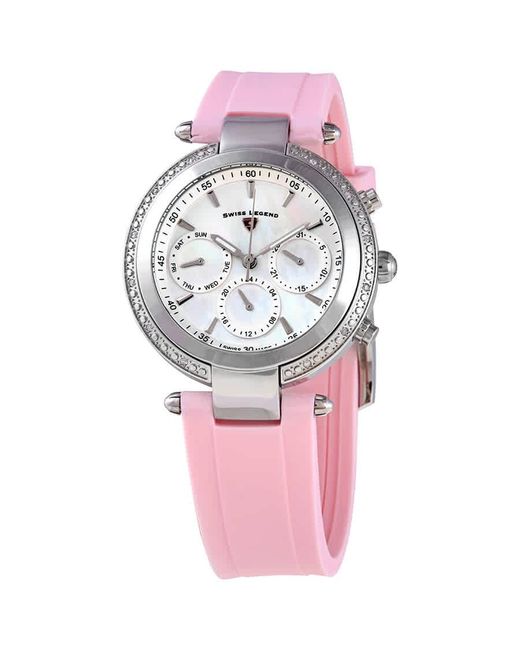Swiss Legend Pink Quartz White Dial Watch -pks