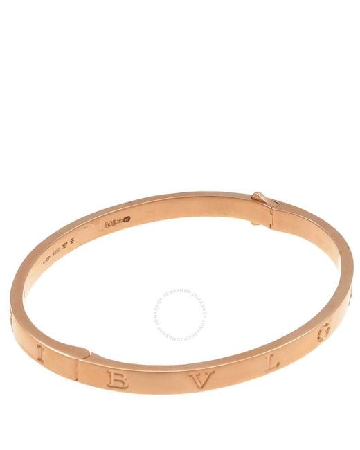 BVLGARI Brown B.Zero1 Essential 18 Kt Rose Bangle Bracelet, Size S M
