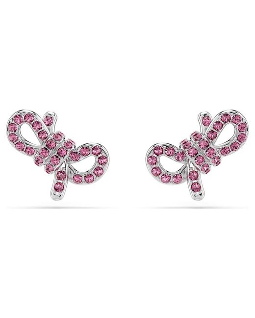 Swarovski Pink Lifelong Bow Stud Crystal Earrings