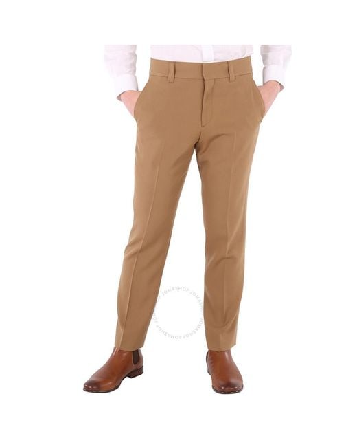 Burberry Brown Fawn Grain De Poudre Wool Tailo Trousers for men