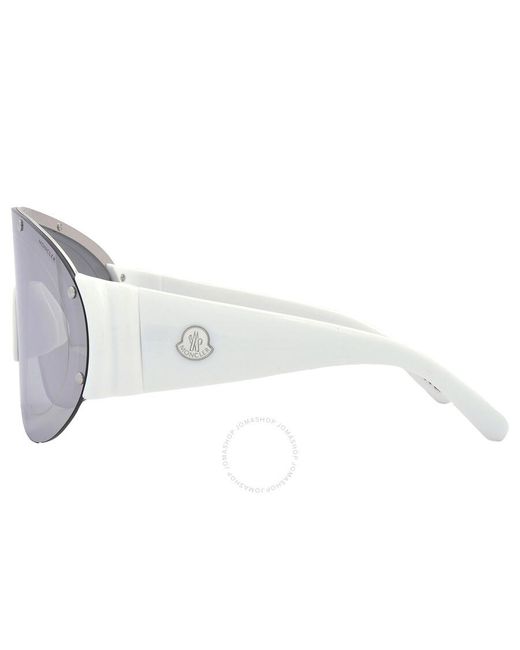 Moncler White Rapide Smoke Mirrored Shield Sunglasses Ml0277 21c 00 for men