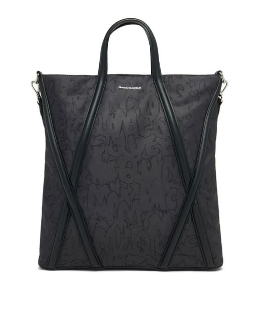 McQueen Black Harness Tote Bag for men