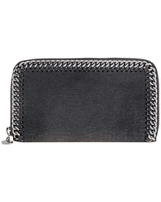 Stella McCartney Black Zip Around Falabella Wallet