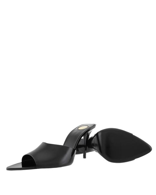 Saint Laurent Blue Patent Leather Romy Mule Sandals, Brand Size 40 Us