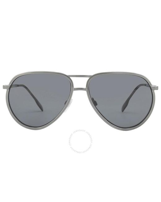 Burberry Gray Scott Polarized Dark Grey Pilot Sunglasses Be3135 114481 59 for men
