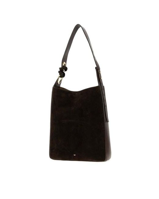 Anya Hindmarch Black Suede Ringo Bucket Bag Truffle Borse A Secchiello