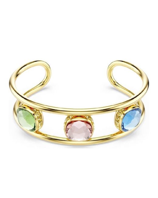 Swarovski Metallic Chroma Cushion-Cut Cuff Bracelet, Size Medium