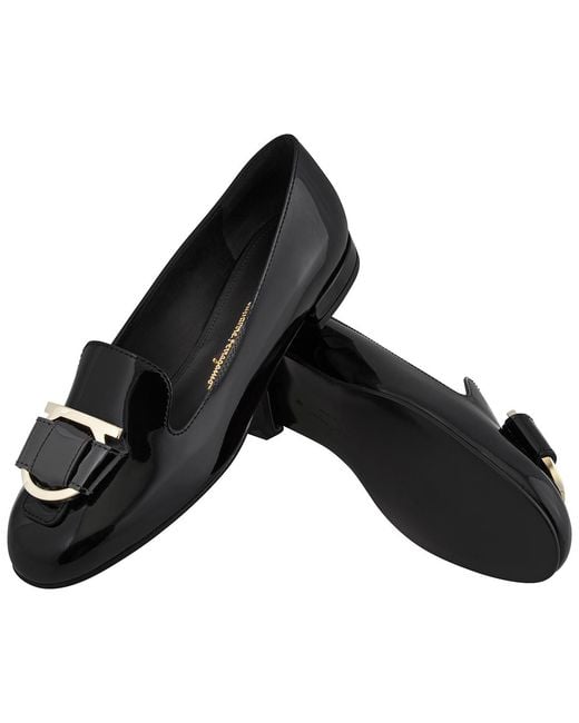 Ferragamo Black Ladies Loafers, Us