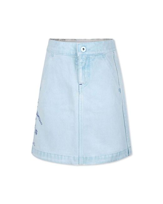 Burberry Blue Ekd Denim Cotton Skirt