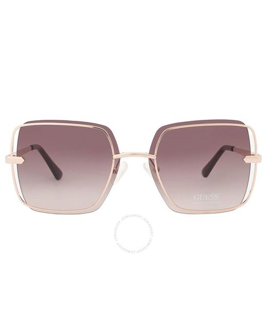 Guess Pink Brown Butterfly Sunglasses Gf6130 32f 60