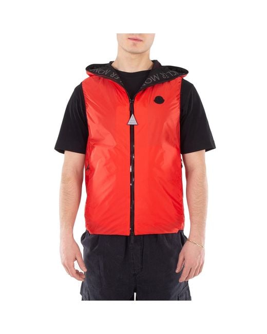 Moncler Red Reflective Logo Hooded Jacket, Brand Size 1 (Small) for men