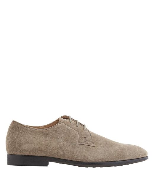Tod's Brown Uomo Gomma leggera Suede Derby Shoes for men