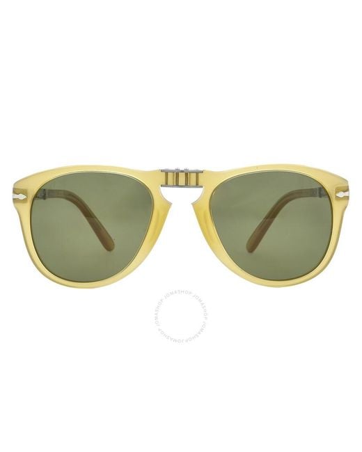 Persol Steve Mcqueen Polarized Green Folding Pilot Sunglasses Po0714sm 204/p1 54 for men