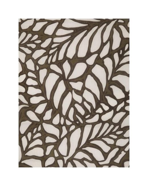 Brunello Cucinelli Black Leaf-Patterned Scarf