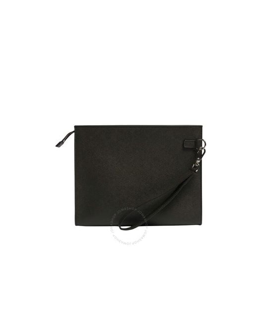 Dunhill Black Cadogan Zipped Pouch for men