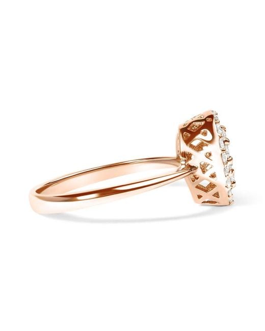 Haus of Brilliance White 10K Rose 3/8 Cttw Composite Diamond Pear Shaped Halo Promise Ring (I-J Color, I2-I3 Clarity)