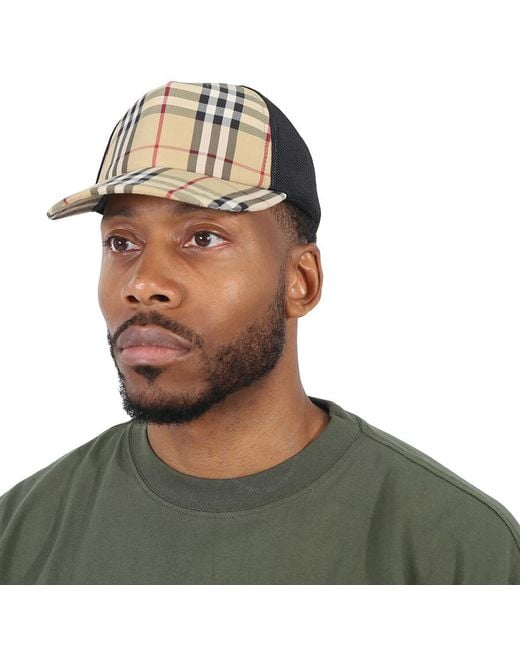Burberry Vintage Check Trucker Hat in Green for Men Lyst UK