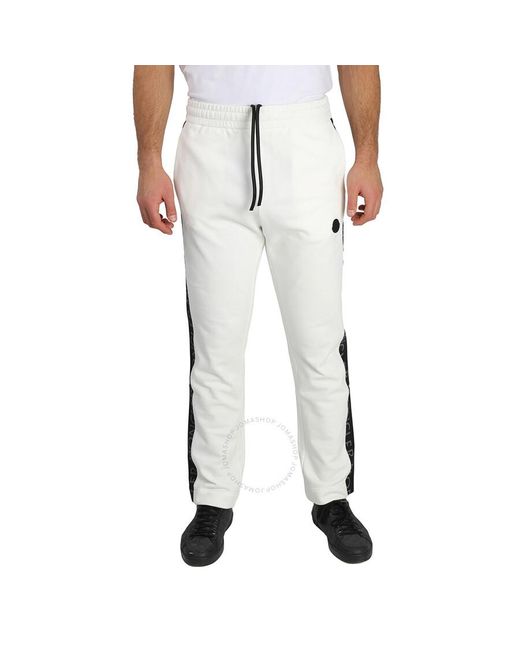 Moncler White Natural Logo-Print Track Pants for men