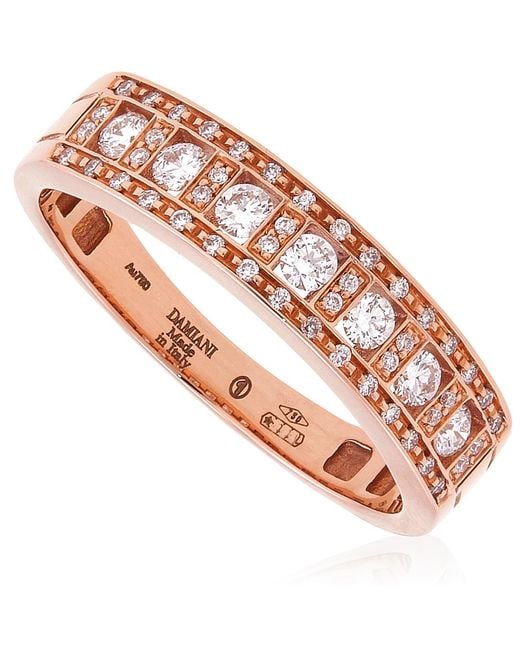 Damiani Multicolor Belle Epoque 18K Rose Diamond Ring, Brand Size 16