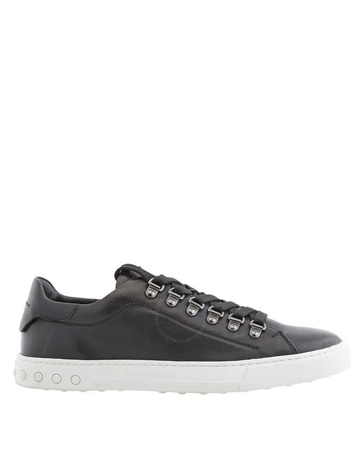 Tod's Gray Cassetta Gomma Leather Low-top Sneakers for men