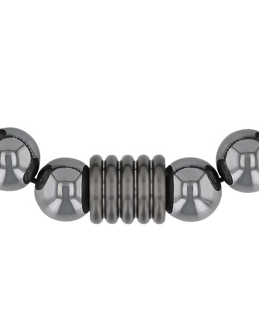 Robert Alton Metallic Stainless Steel Hematite Bead Bolo Bracelet for men