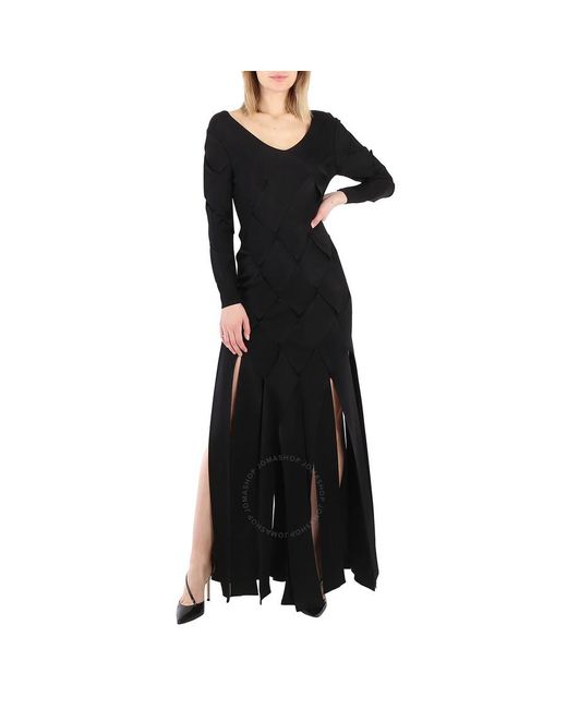 Burberry Black Anatori Long-sleeve Panelled Knit Gown
