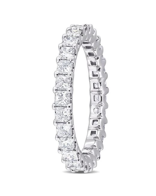 Created Forever Metallic 2Ct Tdw Princess-Cut Lab-Created Diamond Eternity Ring