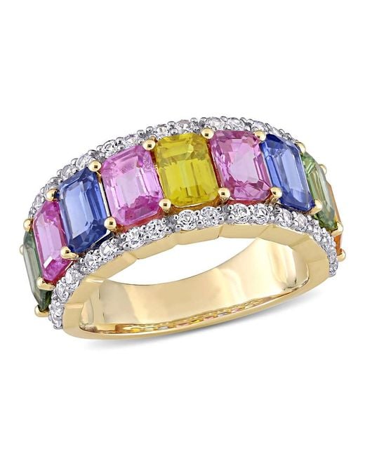 Amour Blue 6 4/5 Ct Tgw Multi-Color Sapphire Eternity Ring