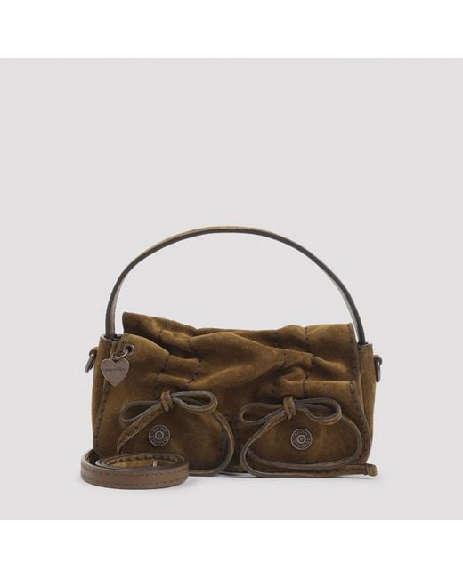 Acne Brown Micro Crossbody Suede Bag