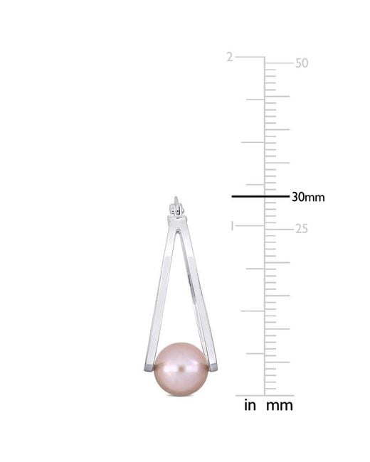 Amour White 8-8.5Mm Freshwater Cultured Pearl Hoop Earrings