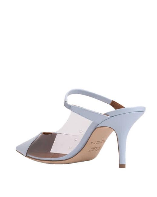 Malone Souliers Brown Baby Blue / Clear Marli 70mm Mules