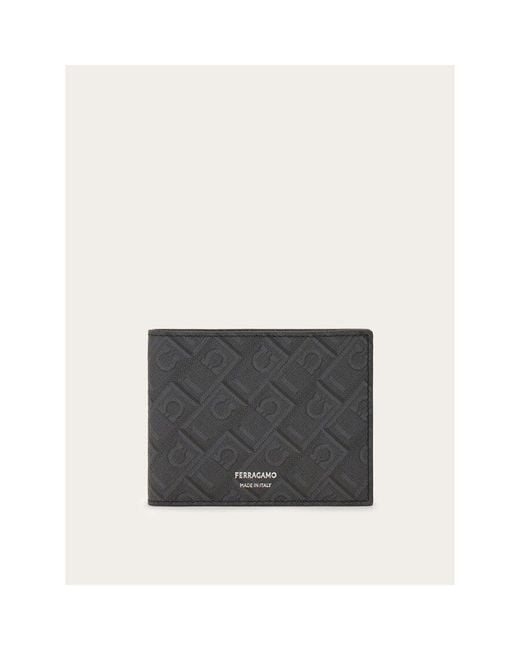 Ferragamo Gray Patterned Fabric Wallet for men