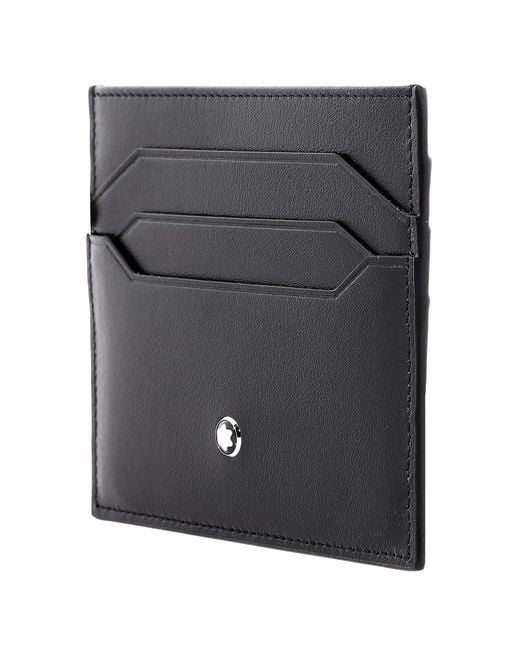 Montblanc Black Meisterstuck 6Cc Leather Card Holder for men