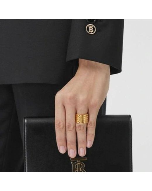 BURBERRY◆TB チェーンリング BURBERRY Gold-Plated Chain-Link Ring