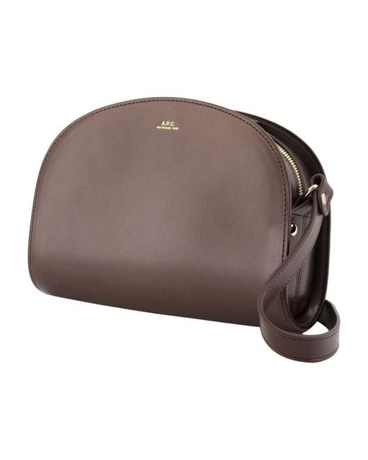 A.P.C. Brown Demi Lune Crossbody Bag