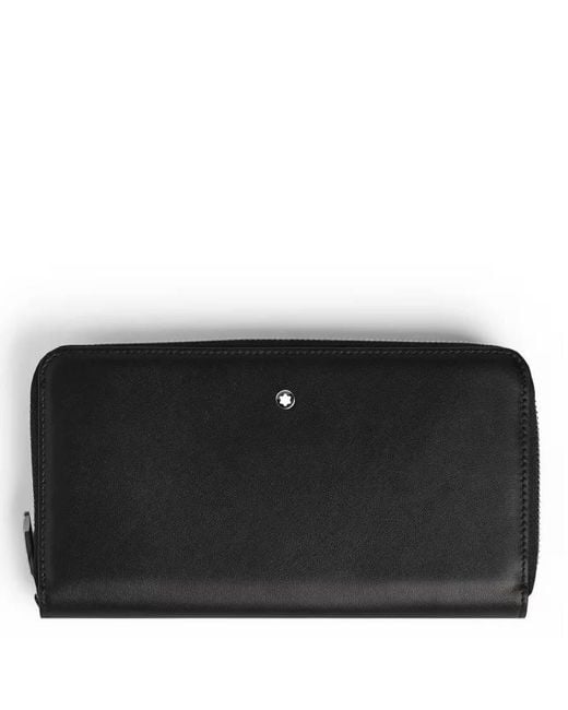 Montblanc Black Soft 12Cc Leather Zip Wallet for men
