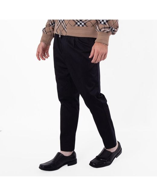 AMI Black Elasticated-Waist Cropped Trousers for men