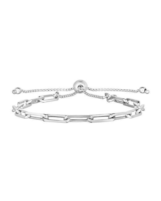 Tresorra Metallic Sterling Paperclip Link Friendship Bracelet