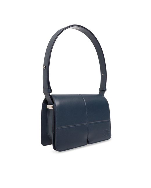 Burberry Blue Snip Equestrian Knight Embossed Shoulder Bag