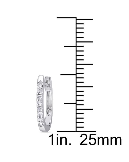 Amour Metallic 1/10 Ct Tw Diamond Hoop Earrings