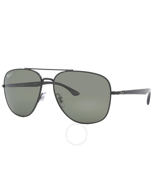 Ray-Ban Gray Polarized Green Square Sunglasses Rb3683-002/58-59