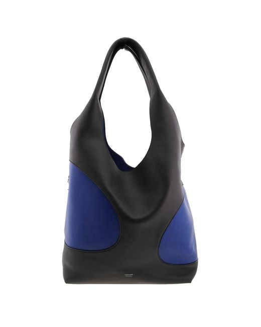 Ferragamo Blue Hobo Bag With Cut-Out Detailing for men