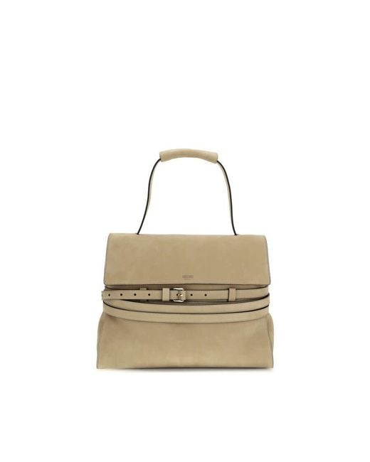 Moschino Natural Detachable Leather Belt Top Handle Bag