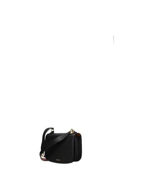 Jil Sander Black Leather Crossbody Shoulder Bag