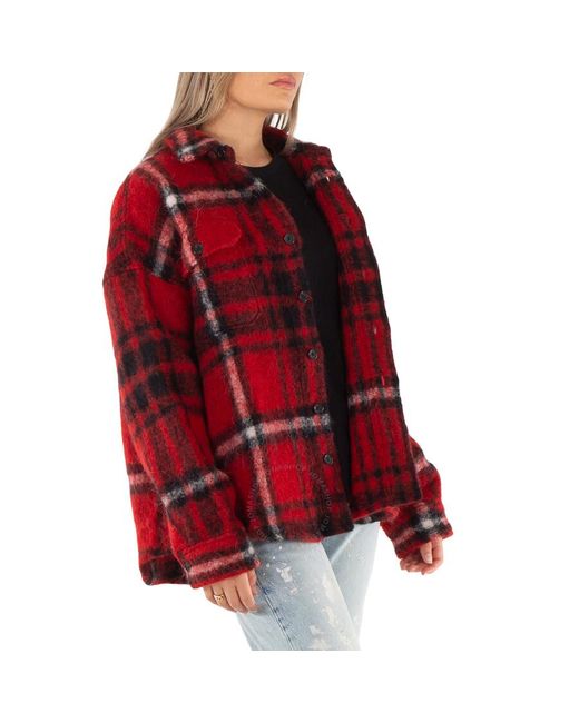 Polo Ralph Lauren Red Plaid-Check Pattern Brushed Shirt