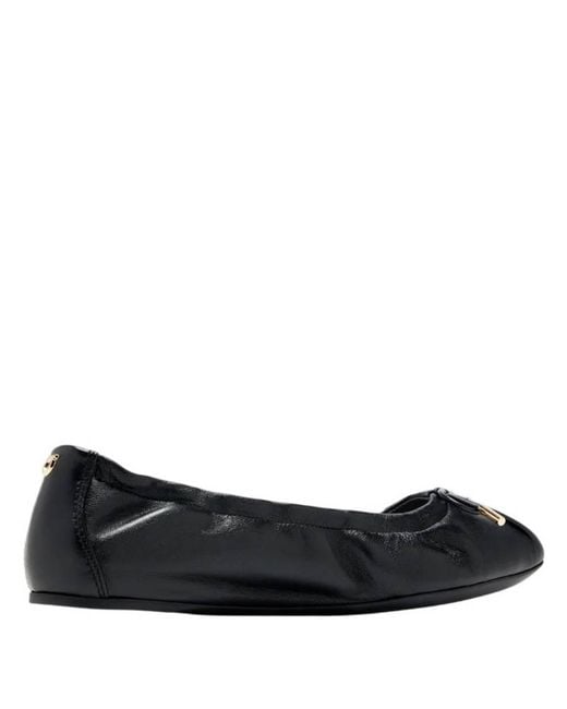 Ferragamo Black Bow Detail Elasticated Ballet Flats