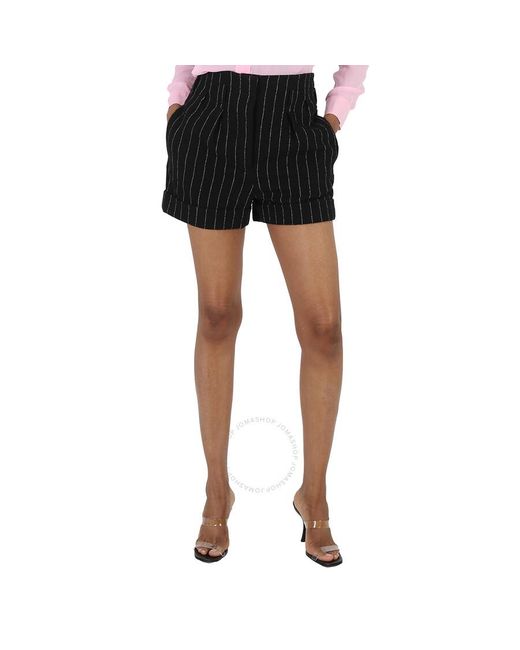 Moschino Black Stretch Pinstripe Shorts