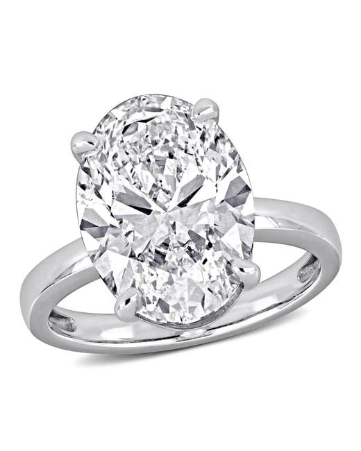 Created Forever Metallic 7Ct Tw Oval Cut Lab-Grown Diamond Solitaire Engagement Ring